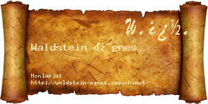 Waldstein Ágnes névjegykártya